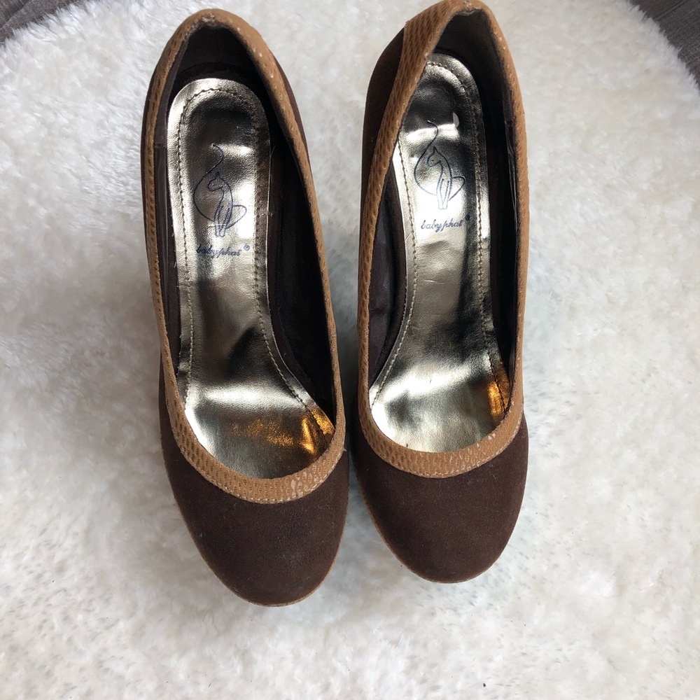 Baby Phat Suede Platform Heels 4” size 7.5
